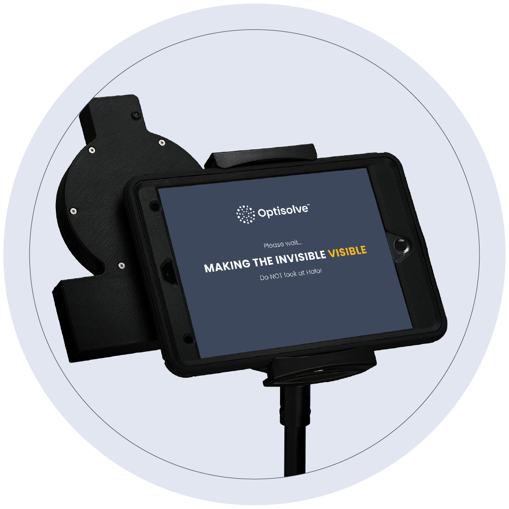 Tablet showing Optisolve Pathfinder in use